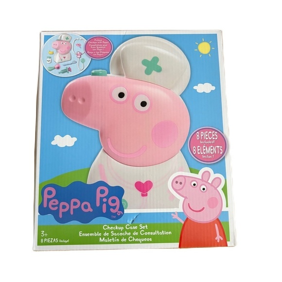 Peppa Pig Checkup Case Set 8 Piece Doctor Kit Stethoscope NEW - Picture 2 of 4